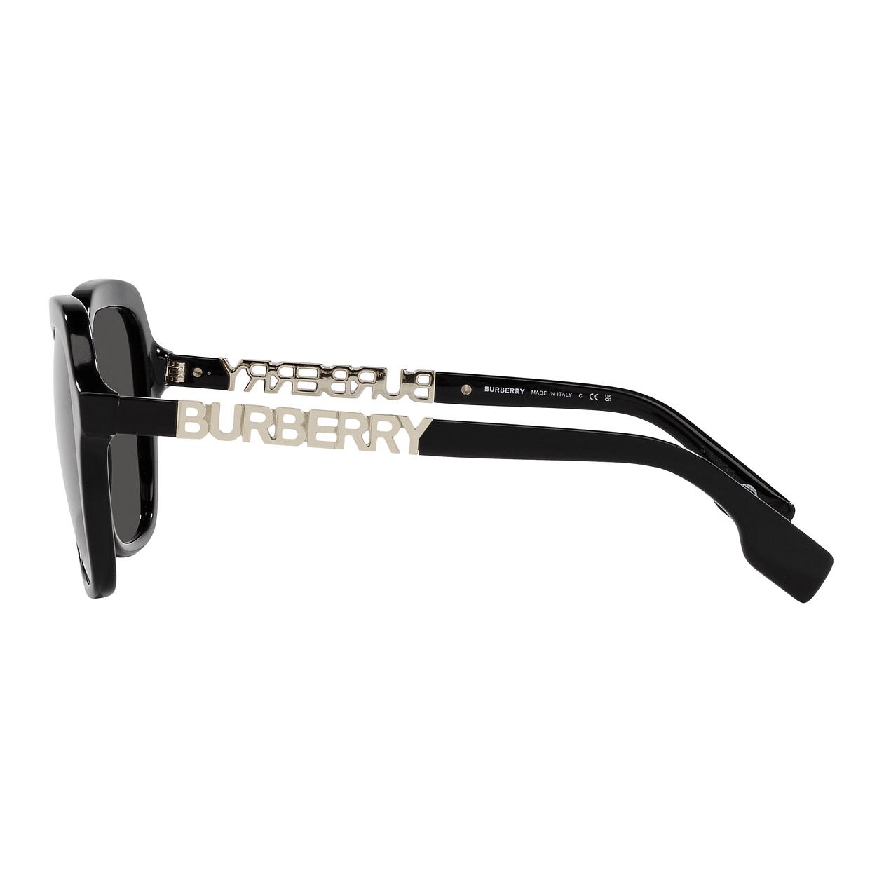 Shop (W) Gafas de sol cuadradas de acetato y metal Burberry con logo - Negro. BE4389-300187