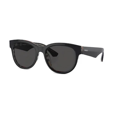 (Women) Burberry Square Sunglasses Black with Logo Temples. BE4432U412187