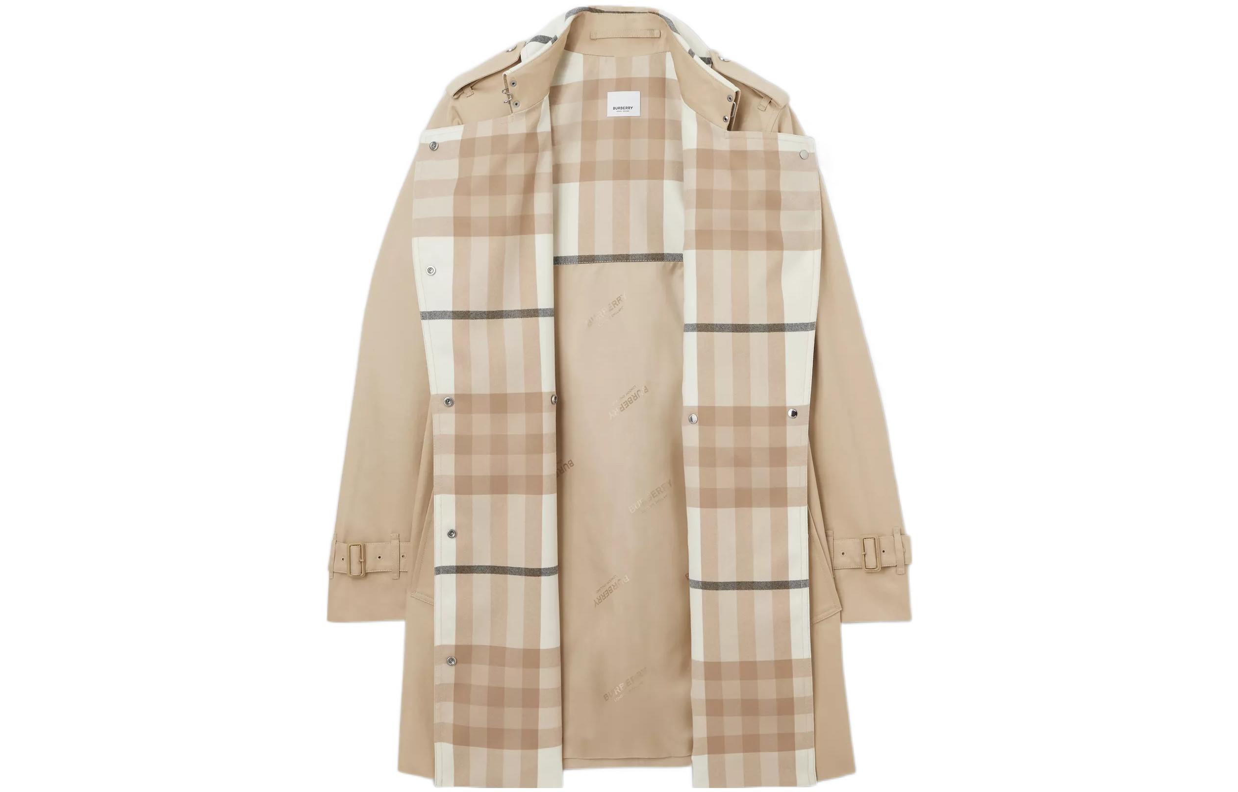 (Women) Burberry  SS22 Check Panel Belted Trench Coat Soft Camel Brown. 80569471 圖 3
