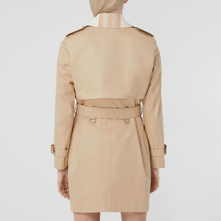 (Women) Burberry  SS22 Check Panel Belted Trench Coat Soft Camel Brown. 80569471 圖 6
