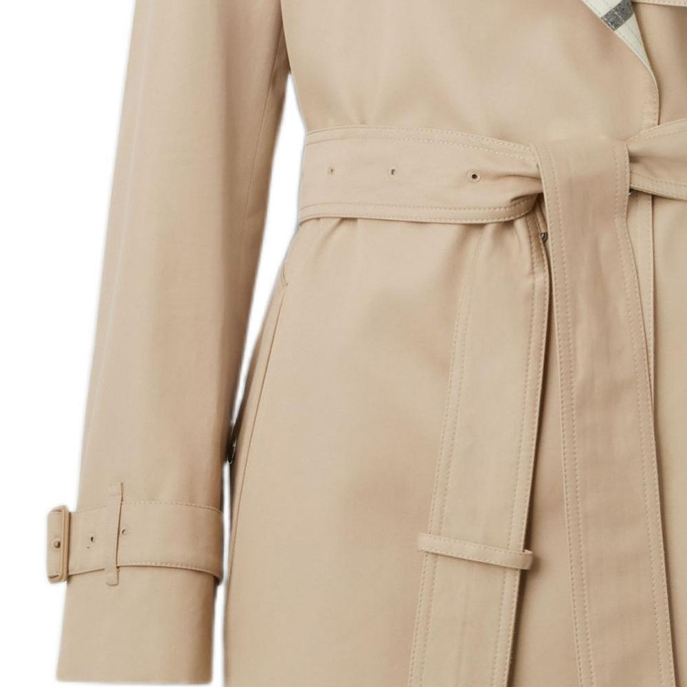 (Women) Burberry  SS22 Check Panel Belted Trench Coat Soft Camel Brown. 80569471 圖 9