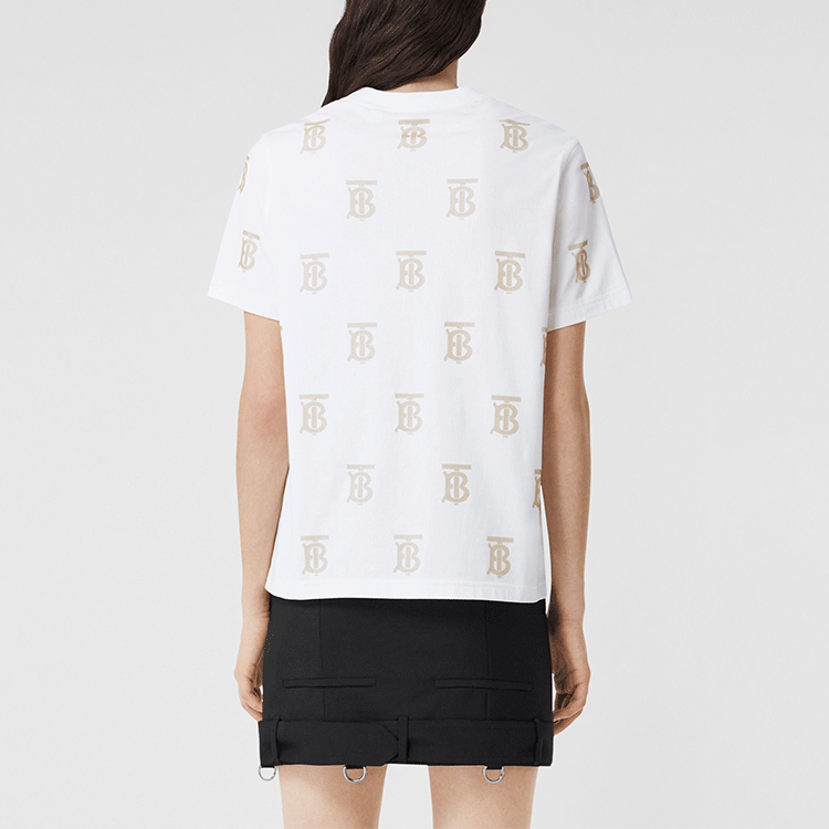 (Women) Burberry  SS22 Oversized White T-Shirt with Monogram Detail. 80521191 圖 4
