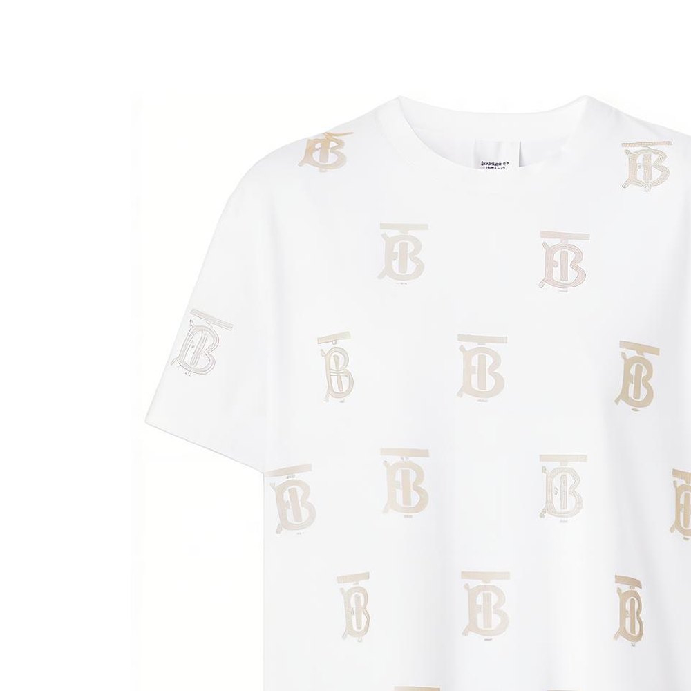 (Women) Burberry  SS22 Oversized White T-Shirt with Monogram Detail. 80521191 圖 6
