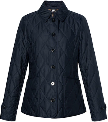 (Women) Burberry SS22 Quilted Check Single-Breasted Jacket Navy Blue. 80498671 Buy (Women) Burberry SS22 Quilted Check Single-Breasted Jacket Navy Blue. 80498671