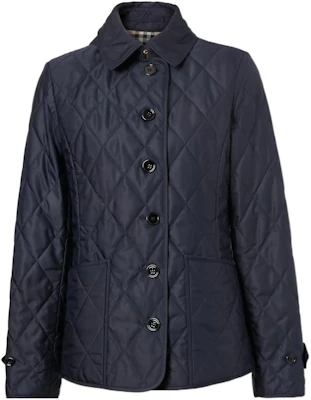 (Women) Burberry SS22 Quilted Check Single-Breasted Jacket Navy Blue. 80498671 Order (Women) Burberry SS22 Quilted Check Single-Breasted Jacket Navy Blue. 80498671