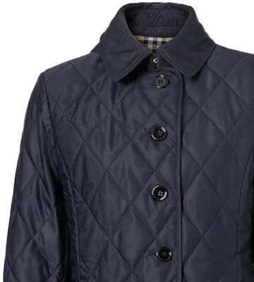 (Women) Burberry SS22 Quilted Check Single-Breasted Jacket Navy Blue. 80498671 Details for (Women) Burberry SS22 Quilted Check Single-Breasted Jacket Navy Blue. 80498671