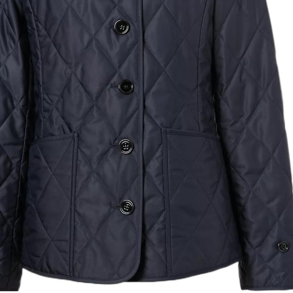 Sizing (Women) Burberry  SS22 Quilted Check Single-Breasted Jacket Navy Blue. 80498671