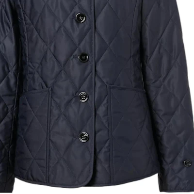 (Women) Burberry SS22 Quilted Check Single-Breasted Jacket Navy Blue. 80498671 Sizing (Women) Burberry SS22 Quilted Check Single-Breasted Jacket Navy Blue. 80498671
