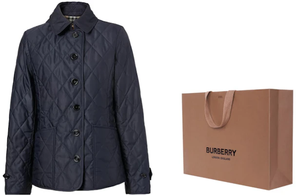 (Women) Burberry SS22 Quilted Check Single-Breasted Jacket Navy Blue. 80498671 Cheap (Women) Burberry SS22 Quilted Check Single-Breasted Jacket Navy Blue. 80498671