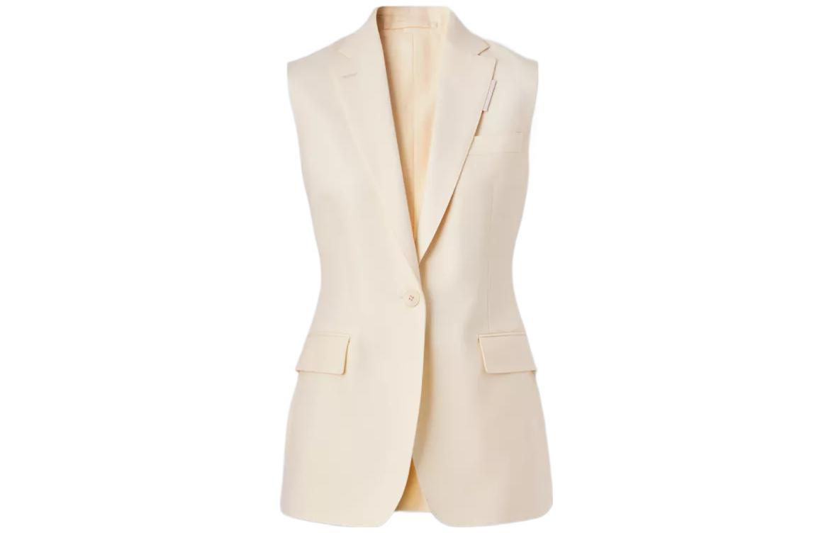 (Women) Burberry  SS22 Wool Sleeveless Blazer Jacket Buttermilk Beige 80539871 圖 2