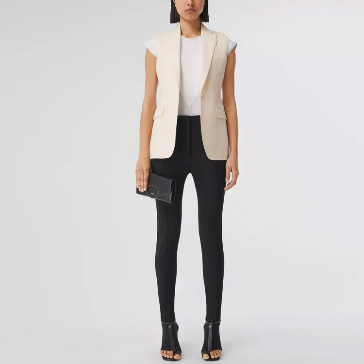 (Women) Burberry  SS22 Wool Sleeveless Blazer Jacket Buttermilk Beige 80539871 圖 3