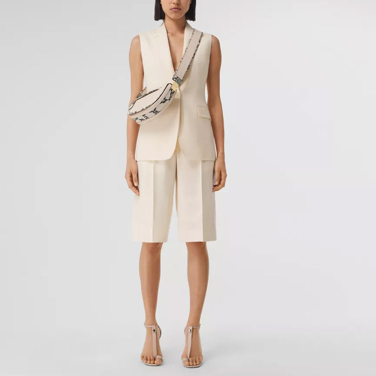 (Women) Burberry  SS22 Wool Sleeveless Blazer Jacket Buttermilk Beige 80539871 圖 4