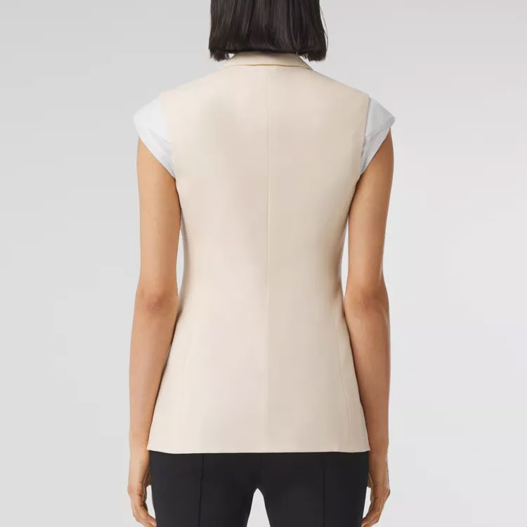 (Women) Burberry  SS22 Wool Sleeveless Blazer Jacket Buttermilk Beige 80539871 圖 6