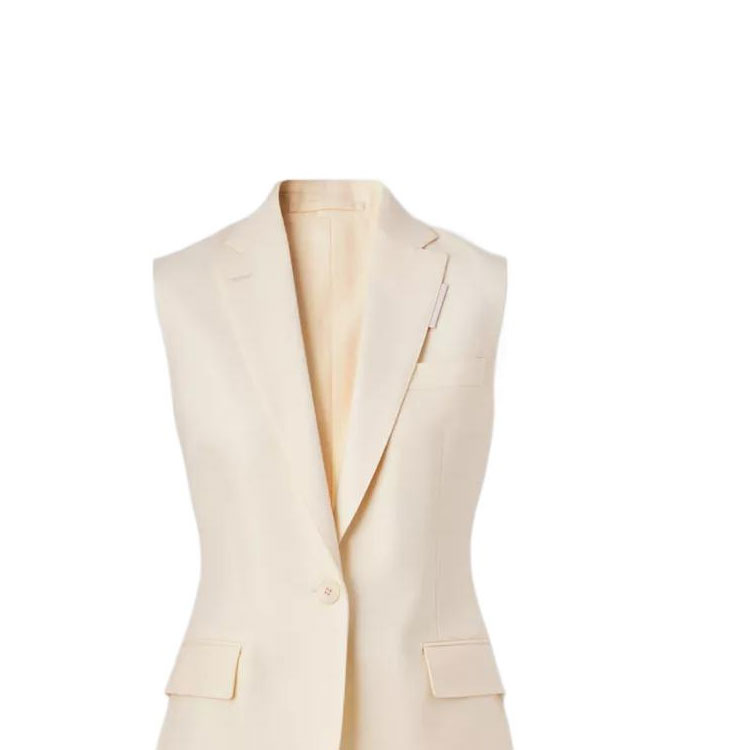 (Women) Burberry  SS22 Wool Sleeveless Blazer Jacket Buttermilk Beige 80539871 圖 7