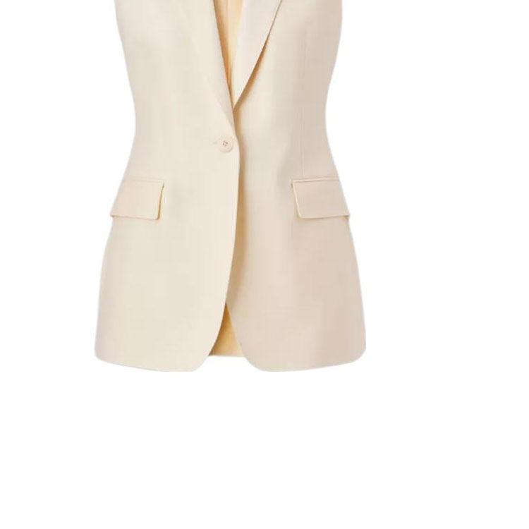 (Women) Burberry  SS22 Wool Sleeveless Blazer Jacket Buttermilk Beige 80539871 圖 8