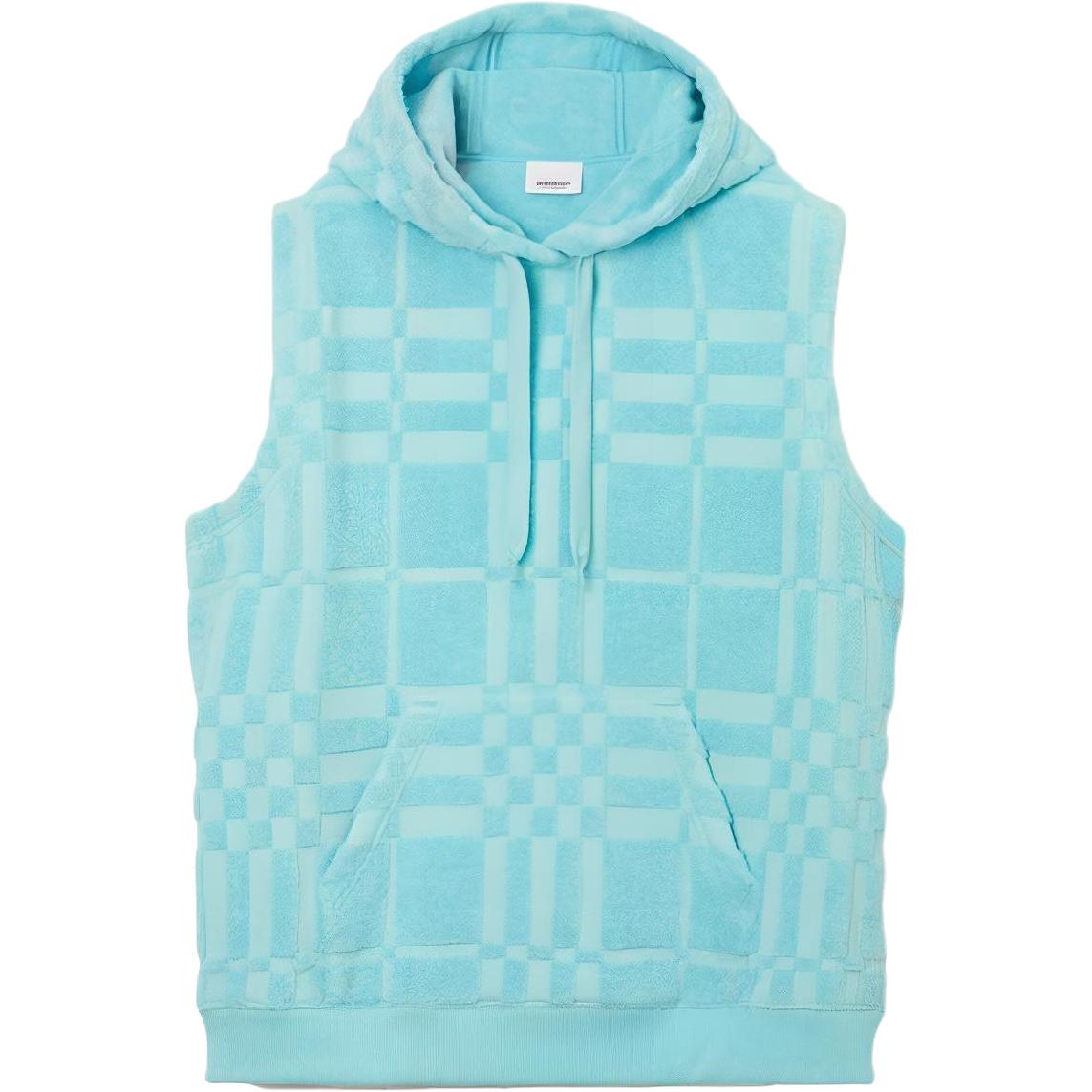 (Women) Burberry  SS23 Check Jacquard Sleeveless Hoodie Bright Blue Topaz. 80716971