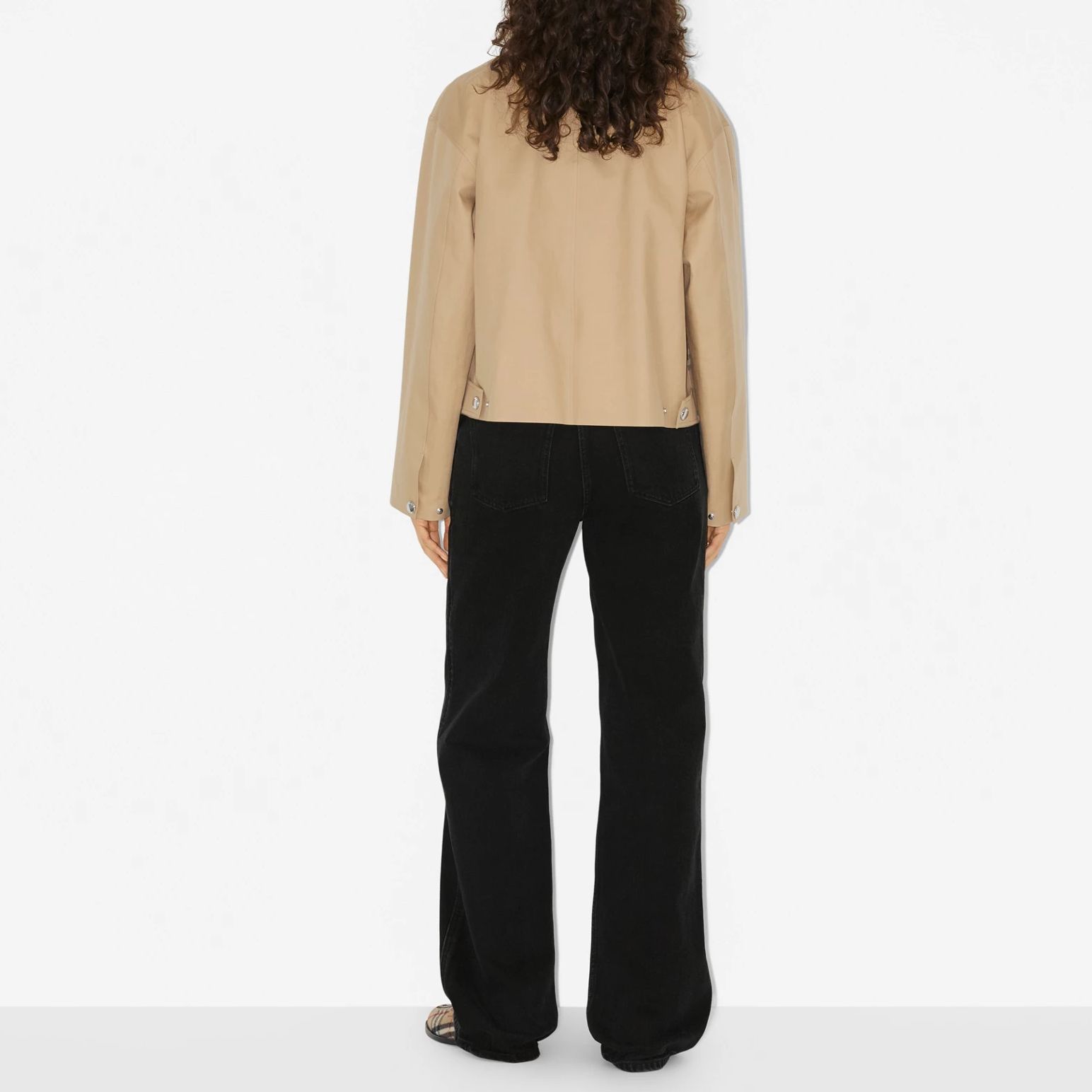 (Women) Burberry  SS23 Honey Check Print Single-Breasted Relaxed Jacket. 80711701 圖 4