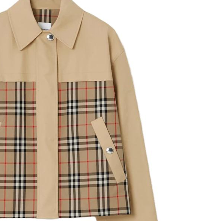 (Women) Burberry  SS23 Honey Check Print Single-Breasted Relaxed Jacket. 80711701 圖 7