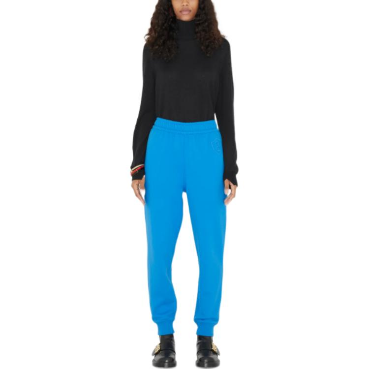 Shop (W) バーバリー SS23 ロゴ刺繍ジョガーパンツ ヴァイブラントブルー 80657701