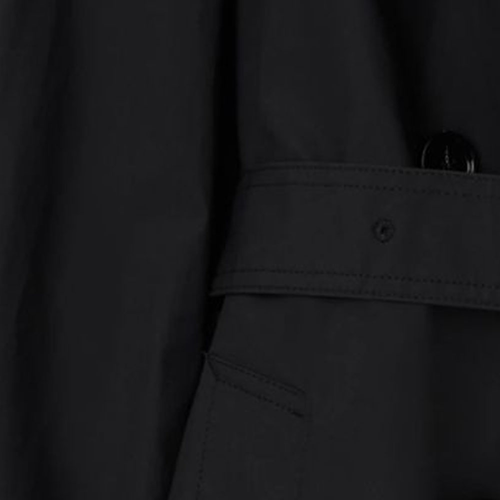 Details for (W) 博柏利 SS24 黑色连帽双排扣长袖风衣. 80842511