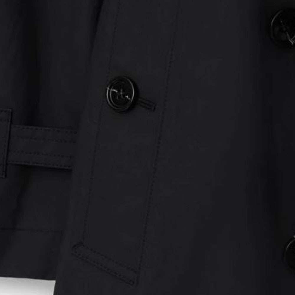 Sizing (W) 博柏利 SS24 黑色连帽双排扣长袖风衣. 80842511