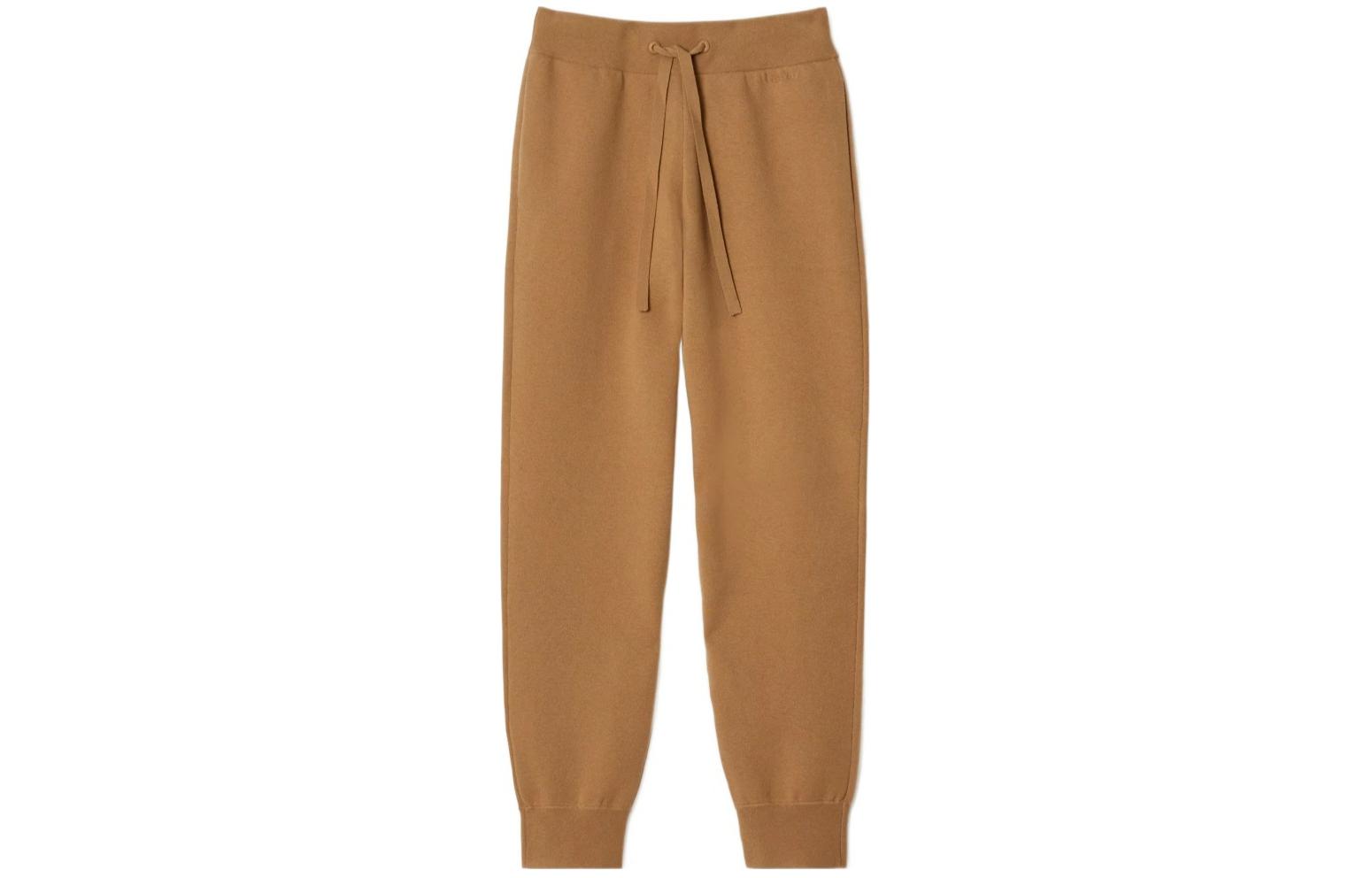 (Women) Burberry  SS24 Camel Mid-Rise Tie-Waist Jogger Pants 80793661