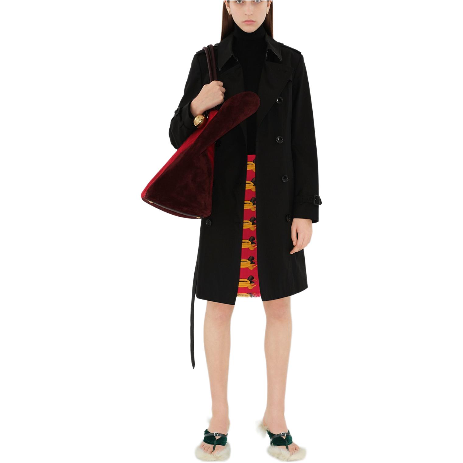 (Women) Burberry  SS24 Slim Fit Double-Breasted Long Trench Coat Black 80794021 圖 4