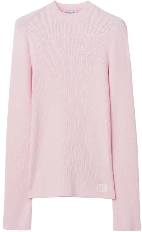 women-burberry-ss-24-slim-fit-long-sleeve-knit-sweater-dusty-pink-with-logo-80839141