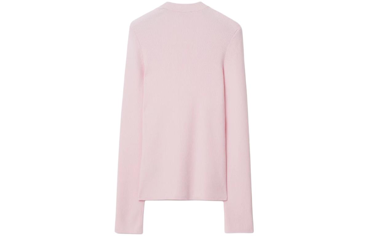 Lookbook (W) バーバリー SS24 スリムフィット 長袖 ニットセーター ダスティピンク ロゴ入り。 80839141