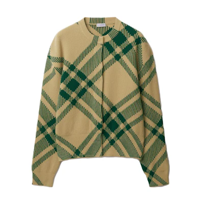 (Women) Burberry Striped Crewneck Button-Up Long Sleeve Knit Sweater 80810131