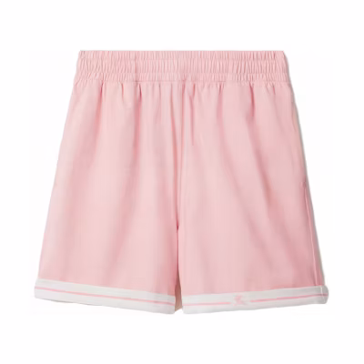 (Women) Burberry Striped Elastic Waist Casual Shorts in Dusty Pink. 80835971