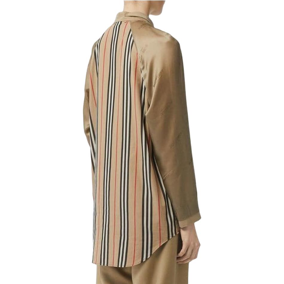 (Women) Burberry  Striped Long-Sleeve Shirt Brown. 45608291 圖 4