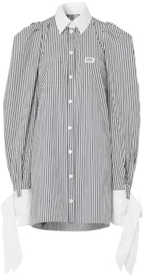 (W) Vestido Camisero de Rayas Burberry Negro de Manga Larga Single-Breasted 45643671 Order (W) Vestido Camisero de Rayas Burberry Negro de Manga Larga Single-Breasted 45643671