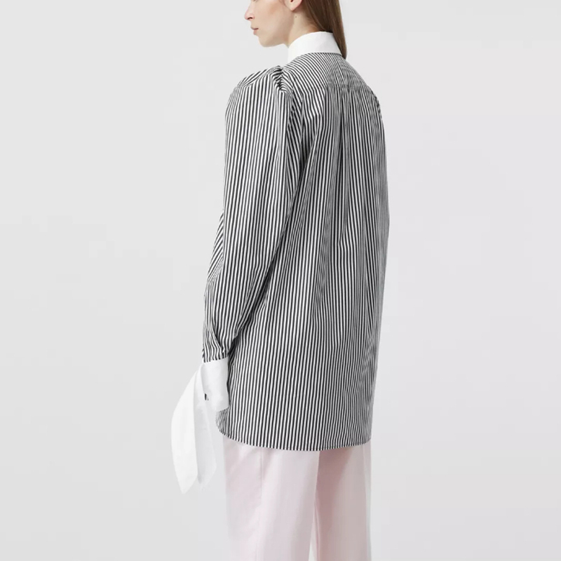 Purchase (W) Vestido Camisero de Rayas Burberry Negro de Manga Larga Single-Breasted 45643671