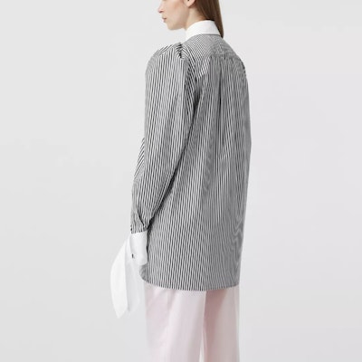 (W) Vestido Camisero de Rayas Burberry Negro de Manga Larga Single-Breasted 45643671 Purchase (W) Vestido Camisero de Rayas Burberry Negro de Manga Larga Single-Breasted 45643671