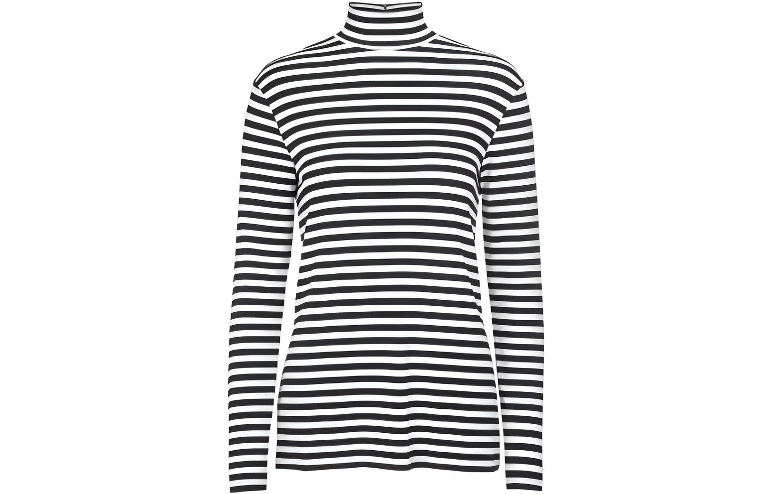 (Women) Burberry  Striped Stretch High-Neck Long Sleeve Sweatshirt Black/White 45645141
