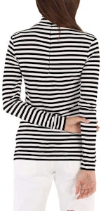 (W) バーバリー ストライプ ストレッチ ハイネック 長袖 スウェットシャツ ブラック/ホワイト 45645141 Purchase (W) バーバリー ストライプ ストレッチ ハイネック 長袖 スウェットシャツ ブラック/ホワイト 45645141