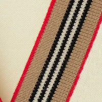 Purchase (Women) Burberry Striped V-Neck Button Knit Cardigan Ivory White. 80843261