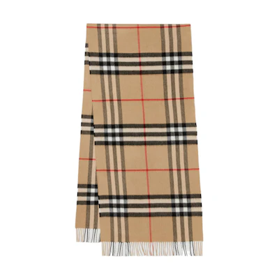 (Women) Burberry Stylish Checkered Wool Scarf - Brown. 80649161