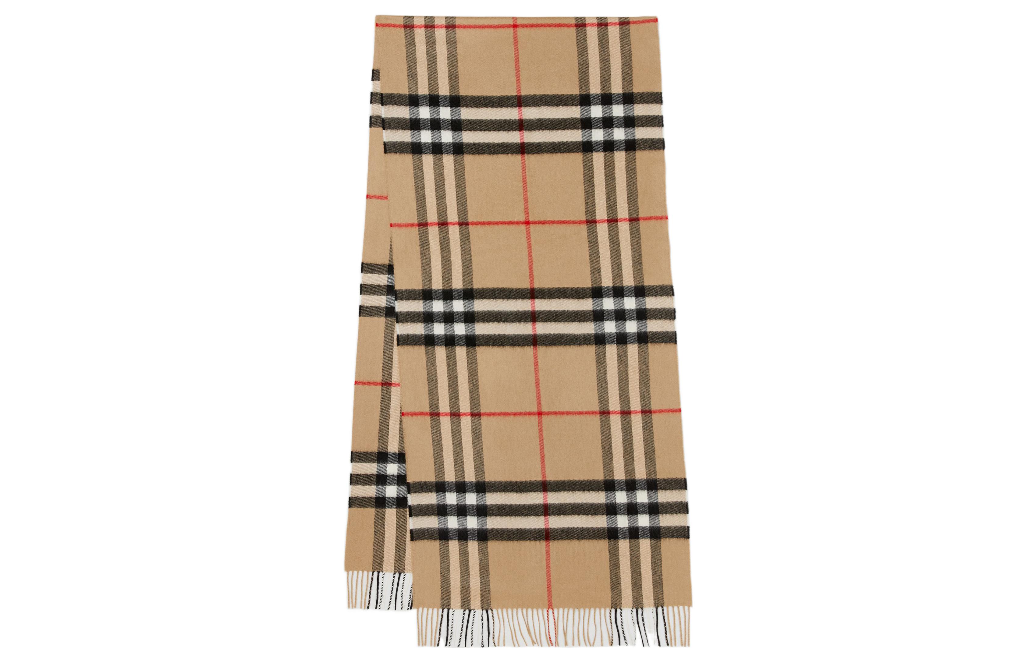 Order (W) BURBERRY 時尚經典格紋羊毛圍巾 - 棕色 80649161