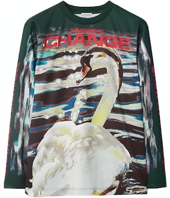 (W) 버버리 스완 프린트 오버사이즈 긴팔 티셔츠 멀티컬러. 80772371 Buy (W) 버버리 스완 프린트 오버사이즈 긴팔 티셔츠 멀티컬러. 80772371