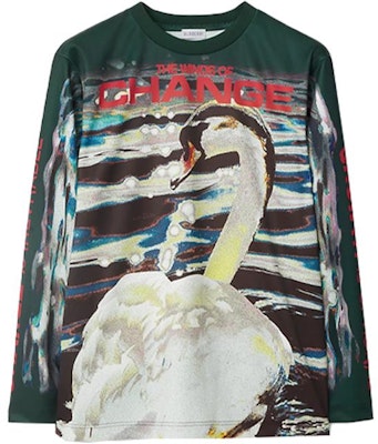 (W) 버버리 스완 프린트 오버사이즈 긴팔 티셔츠 멀티컬러. 80772371 Order (W) 버버리 스완 프린트 오버사이즈 긴팔 티셔츠 멀티컬러. 80772371