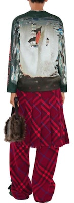 (W) 버버리 스완 프린트 오버사이즈 긴팔 티셔츠 멀티컬러. 80772371 Shop (W) 버버리 스완 프린트 오버사이즈 긴팔 티셔츠 멀티컬러. 80772371