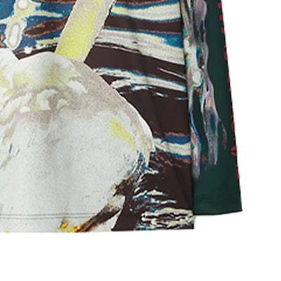 (W) 버버리 스완 프린트 오버사이즈 긴팔 티셔츠 멀티컬러. 80772371 Sizing (W) 버버리 스완 프린트 오버사이즈 긴팔 티셔츠 멀티컬러. 80772371