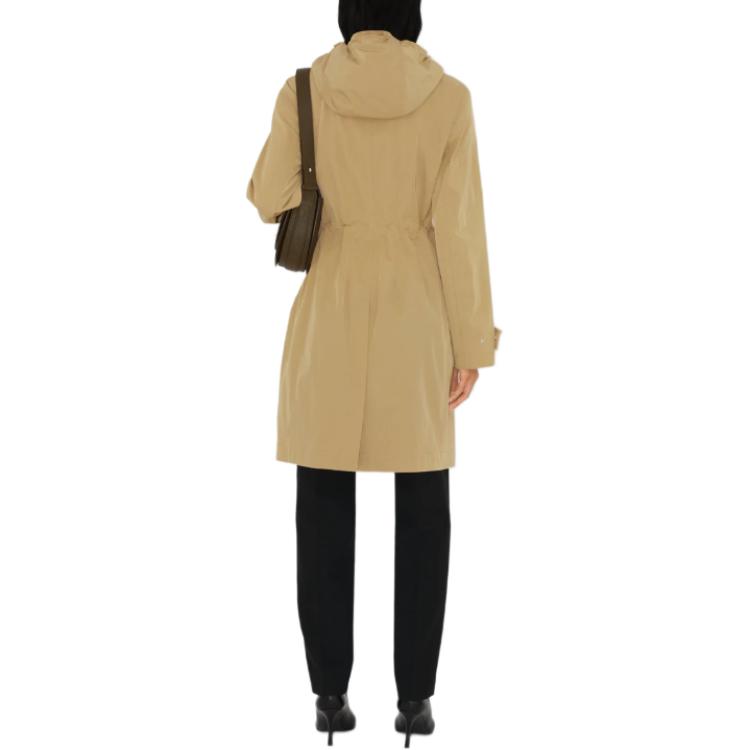 Shop (W) 博柏利 驼色连帽拉链长款外套夹克 80954451