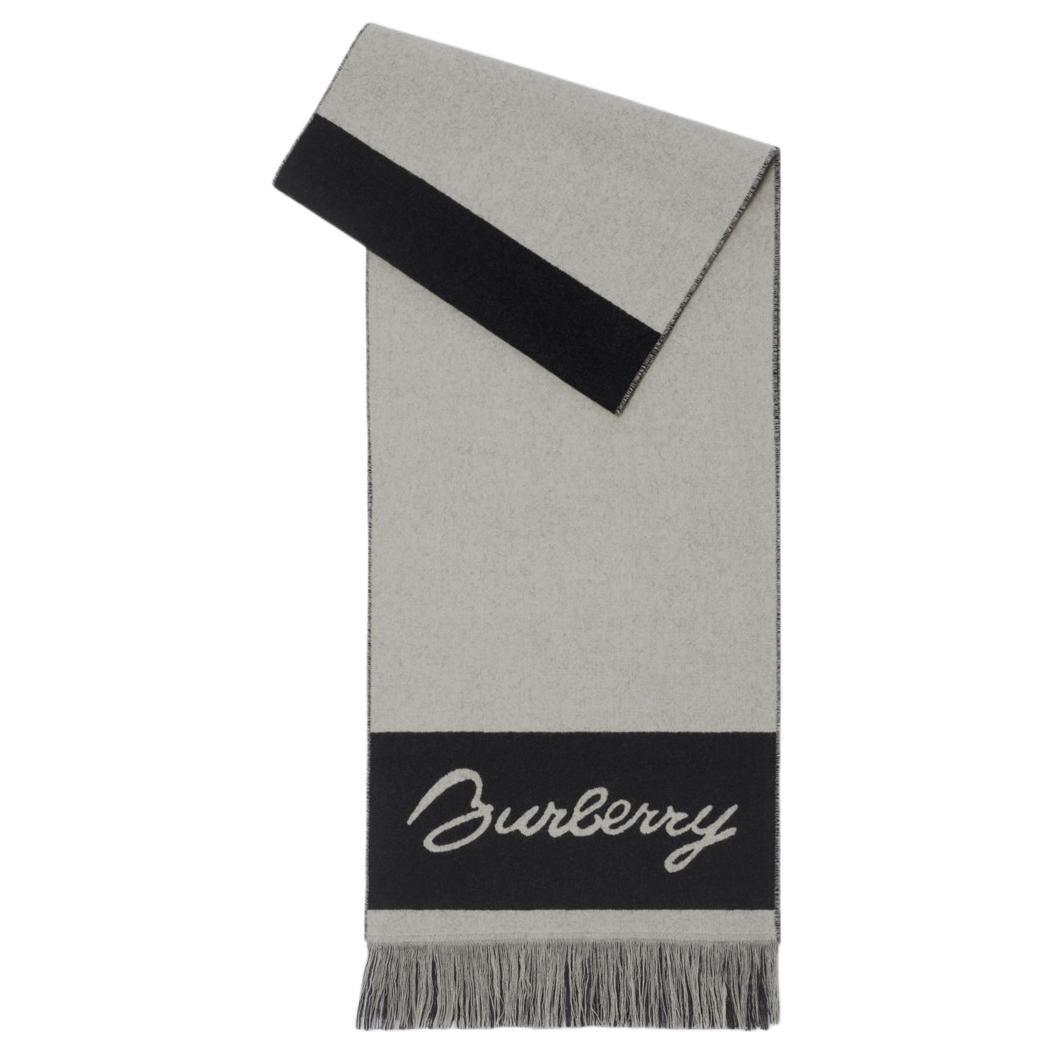 (Women) Burberry  Tassel Wool Knit Scarf - Gray 80940151 圖 2