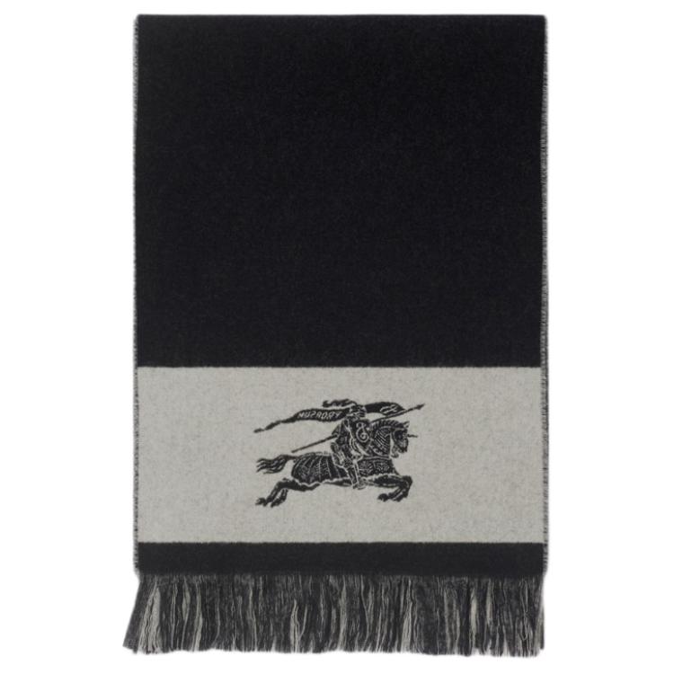 (Women) Burberry  Tassel Wool Knit Scarf - Gray 80940151 圖 3