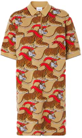 Order (W) Burberry 老虎圖案提花羊毛短袖Polo連衣裙棕色 80514671