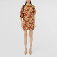 Lookbook (W) Burberry 老虎圖案提花羊毛短袖Polo連衣裙棕色 80514671
