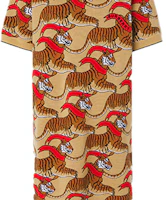 Details for (W) Burberry 老虎圖案提花羊毛短袖Polo連衣裙棕色 80514671